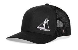 Sailboat Trucker Hat  |  Black  Snapback