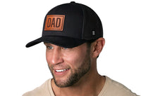 Dad Leather Trucker Hat  |  Black Snapback
