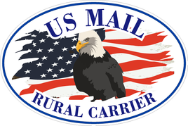 US MAIL RURAL CARRIER MAGNETIC SIGN   18X12" Oval