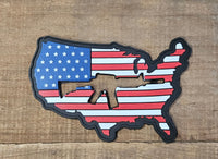 USA Gun Cutout PVC Patches