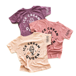 Ice Cream Queen - (Full Size) - Ice Cream Sleeve Detail - Child Tee
