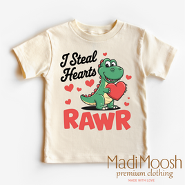 I Steal Hearts T-Rex Valentine's Day Shirt - Dinosaur Valentine's Tee