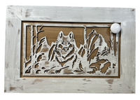 Decorative White Wolf Gun Cabinet Wall-Mounted & Lockable – Weapon Safe for Protective Gun Keeping & Household Defense Equipment