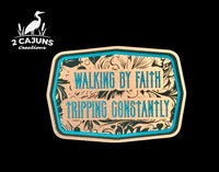 Walking By Faith Tripping Constantly Acrylic Hat Patch - 2 Colors Available