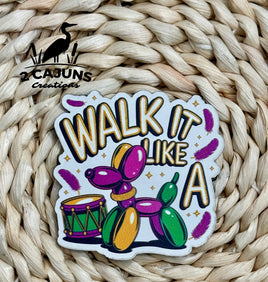 Walk it Like a Dog Mardi Gras UV Printed Hat Patch