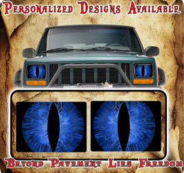 blue cat  Eye decals for YJ or 5x7 headlights