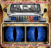 blue cat  Eye decals for YJ or 5x7 headlights