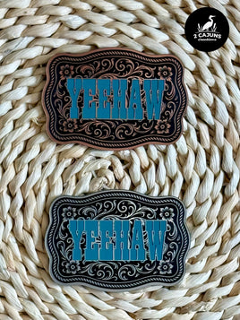 YeeHaw Scroll Design Acrylic Laser Engraved Hat Patch