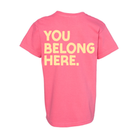 You Belong Here - Smiley and Supplies (pf&b) - YOUTH Comfort Colors Tee