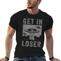 Retro Vintage Get In Loser Funny UFO Alien Abduction  Lightweight T-Shirt