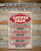 Answer Desk - Metal Sign
