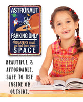 Astronaut Parking - Metal Sign