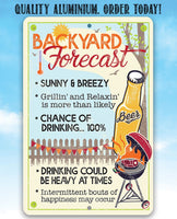Backyard Forecast - Metal Sign