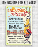 Backyard Forecast - Metal Sign