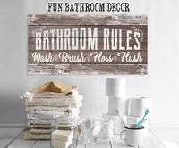 Bathroom Rules - Canvas