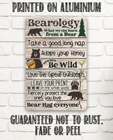 Bearology, What We Can Learn From a Bear - Metal Sign