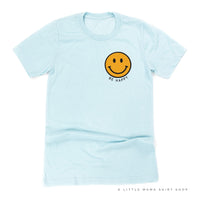 Be Happy - Pocket Size Smiley Face (YELLOW) - Unisex Tee
