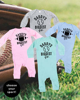 Daddy's Biggest Fan - (Choose your Sport) - Baby Sleeper