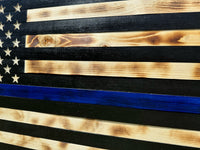 Large Blue Line American Flag Hidden Gun Storage Cabinet (Blue Line)