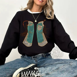 Black - Cowboy Chaps Graphic Tee & Crewneck