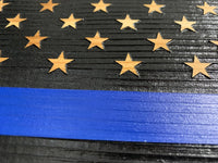 Blue Line American Flag Hidden Gun Storage, Customizable Thin Blue Line Concealment Flag for Police Officers and Law Enforcement Professionals