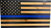 Blue Line American Flag Hidden Gun Storage, Customizable Thin Blue Line Concealment Flag for Police Officers and Law Enforcement Professionals