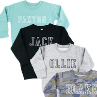 CUSTOM EMBROIDERED OUTLINE NAME - CHILD SWEATER