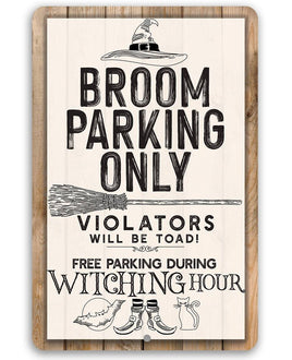 Broom Parking - Metal Sign