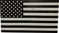 American Flag Decorative & Secure Wall-Mounted Gun Cabinet (Black & White Distressed)