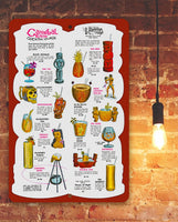 Cannibal Room Cocktail Lounge Drink Menu - Metal Sign