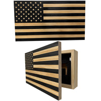 American Flag Decorative & Secure Wall-Mounted Gun Cabinet (Carbon Gray)