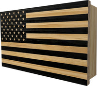 American Flag Decorative & Secure Wall-Mounted Gun Cabinet (Carbon Gray)