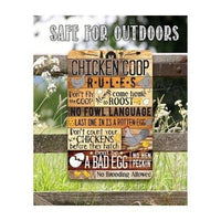 Chicken Coop Rules - Metal Sign