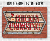 Chicken Coop Sign - Chicken Crossing - Metal Sign