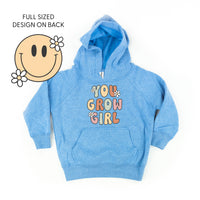 You Grow Girl on Front w/ Smiley and Flowers on Back - Child Hoodie