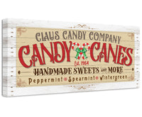 Claus Candy Cane Co - Canvas