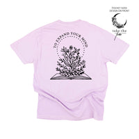 Take the Time (Front Pocket) w/ To Expand Your Mind (Back) - Comfort Colors Tee