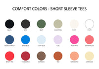 Embroidered Comfort Colors Tee - 5 Birth Flower w/ White Thread (center)