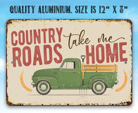 Country Roads - Metal Sign