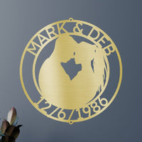 Couple Silhouette Personalized Gifts - Custom Metal Sign, Anniversary/Wedding Gift