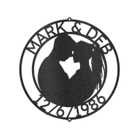 Couple Silhouette Personalized Gifts - Custom Metal Sign, Anniversary/Wedding Gift