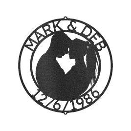 Couple Silhouette Personalized Gifts - Custom Metal Sign, Anniversary/Wedding Gift