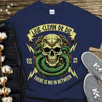 Custom Recovery T-Shirt | Inspiring Sobriety | Live Clean Or Die