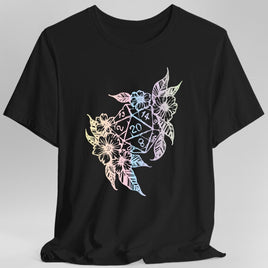 D&D D20 Dice Flower T-Shirt
