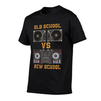 Old School DJ VS New School DJ Gifts For Men Equipment Table  Stretchy T-Shirt