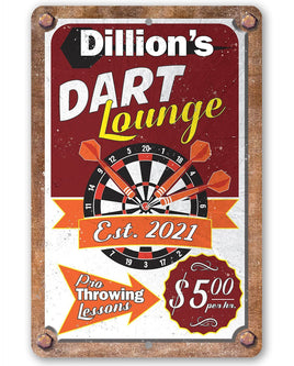 Personalized - Dart Lounge - Metal Sign