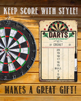 Dart Scoreboard (Beige) Dry Erase for Keeping Score in Games Cricket, 301 or 501 - Metal Sign