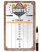 Dart Scoreboard (Grey) Dry Erase for Keeping Score in Games Cricket, 301 or 501- Metal Sign