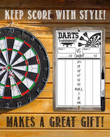 Dart Scoreboard (White) Dry Erase for Keeping Score in Games Cricket, 301 or 501 - Metal Sign