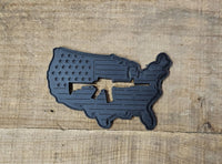 USA Gun Cutout PVC Patches